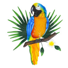 Metal Wall Art Decor Outdoor Birds Wall Fence Decorations Colorful Figure for Outdoor Garden Decorations A