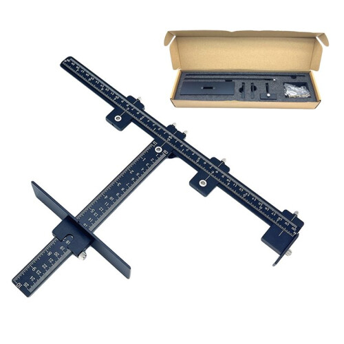 Handle Punch Locator Adjustable Cabinet Hardware Jig Cabinet Door Handle Positioning Punch Handle Drill Guide Locator,B