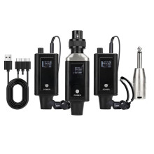 Sistema de Monitorización Inalámbrica Estéreo UHF con 2 Receptores. Auriculares Portátiles en Tiempo Real para Ensayos de Cantantes y Bandas.