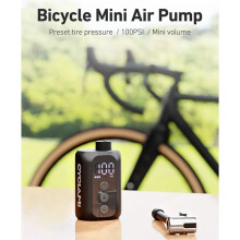 CYCLAMI Portable Pocket Bike Electric Air Pump Road MTB Fast Rechargeable Compressor Tire Inflator 100 PSI with Screen A5S
