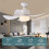 Led Ceiling Fan Light E27 with Remote Control for Dimming, Suitable for Living Room, Study, Household Use, 85-265V 6