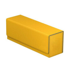 Large Capacity PU Leather Trading Card Storage Box Holds 400 Cards TCG CCG Deck Organizer Yellow