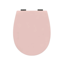 Bemis Hudson Ultra-Fix Matt Almond Rose Pink Wood Slow Close Toilet Seat