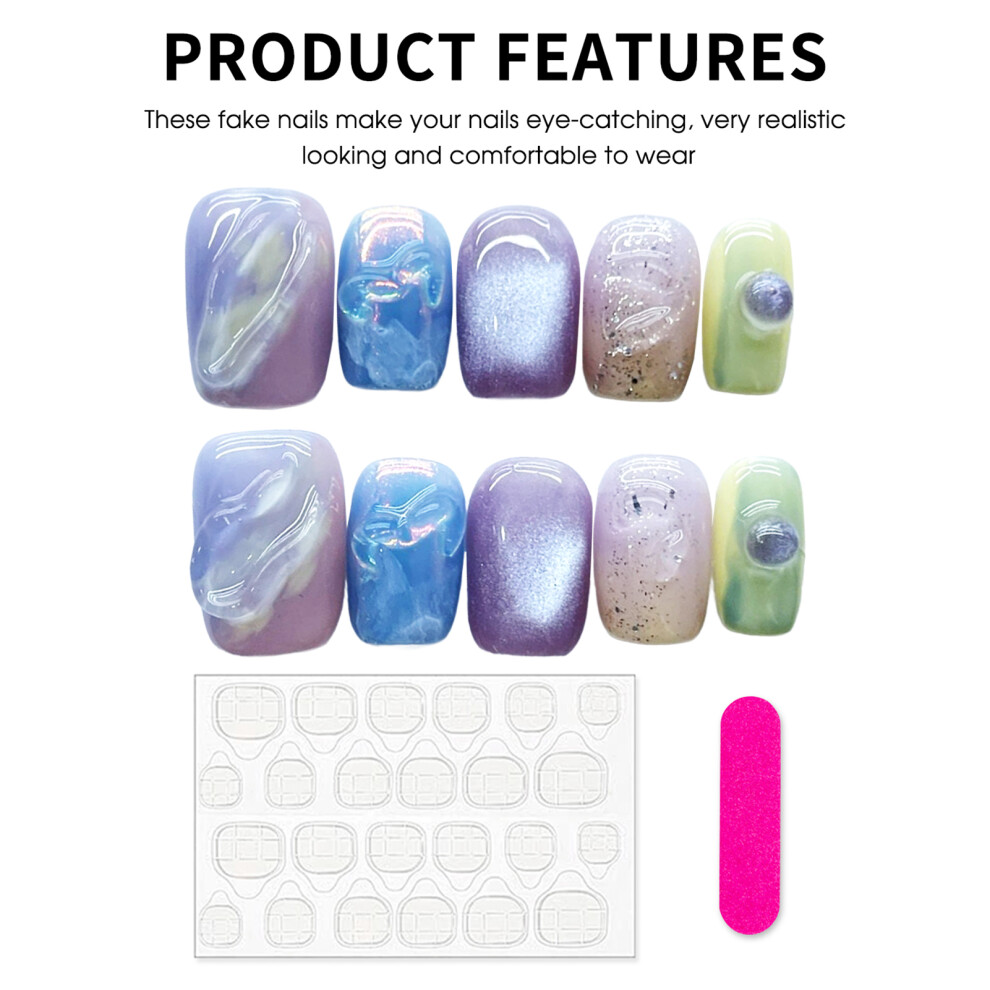 Reach-Tools (M) 10Pcs French Fake Nails, Durable & Short For Performance