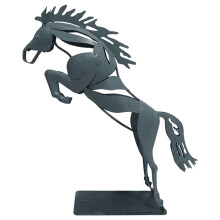 3D Iron Running Horse Sculpture30x8x32cm