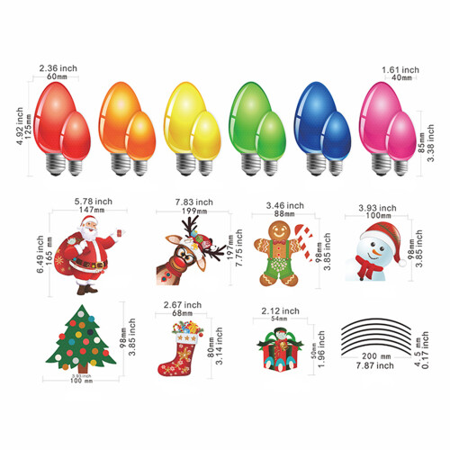 Conjunto de 12 lâmpadas de Natal magnéticas com película refletora. 2