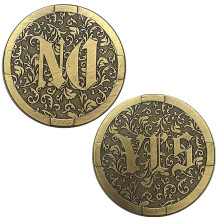 Decision Coin Yes No Gold Challenge Coin Flip Decision Maker Collectible Medallion Souvenir