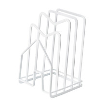 Multifunktionale Eisen-Schneidebrett & Deckelhalter-Organizer – Weiß