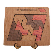 Wooden Brain Teaser Puzzle with Optical Illusion Design, 9 Geometric Shapes for Adults and Teens