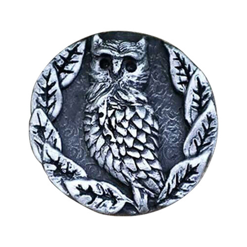 Rustic Metal Owl and Moon Ornament6x6cm Black