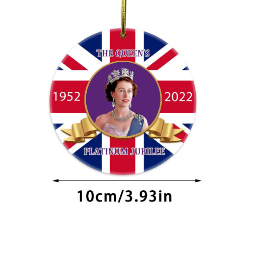 Ποιοτικό ακρυλικό κρεμαστό στολίδι Queens Elizabeth II 10x10x0.2cm πολύχρωμο για διακόσμηση 1