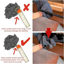 Obsidian Crafting FlintKnapping Tool,Zestaw Narzędzi z Epoki Kamienia Łupanego, Narzędzia FlintKnapping dla Profesjonalistów i Początkujących