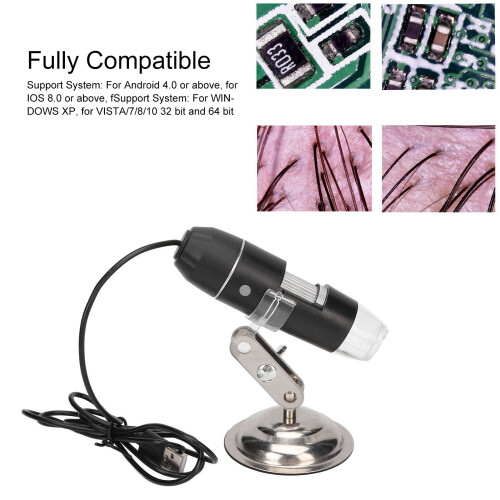 Digital Microscope 0X-200X USB Handheld Camera with 8 White LEDs 2