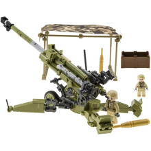Army Building Blocks Set with AntiTank Gun and Soldiers, Military Toy Weapons Accessories Pack 378PCS