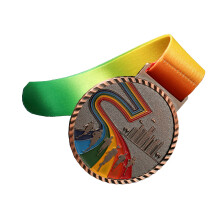 Participation Award Medal for Sports Summer Camp Zinc Alloy Copper Color Ribbon