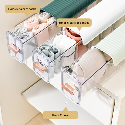 Durable ABS Socks Organizer36x10x8cm with Removable Partitions for Closet Storage 1