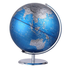 20cm Blue Ocean World Globe with Stainless Steel NonSlip Base for Home and Office Desk Decor