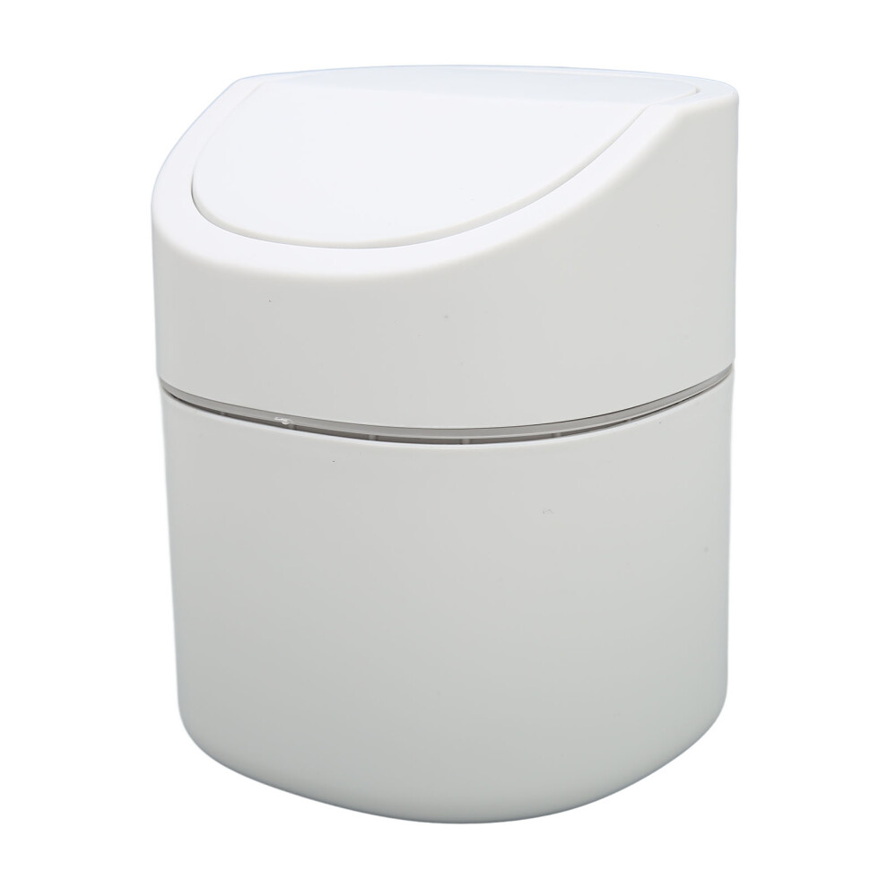 2L Plastic Desktop Trash Can with Flip Cover and Odor Control