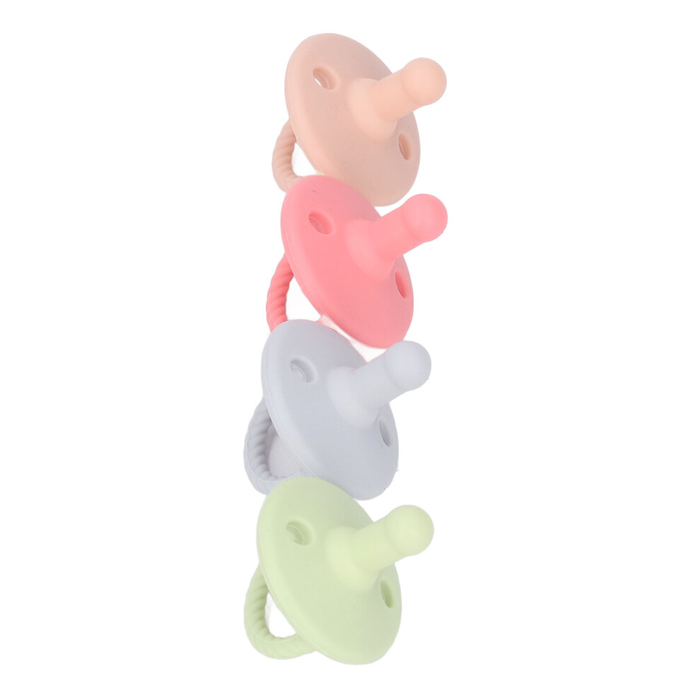 4PCS Silicone Breast-Like Pacifiers for Infants, Skin Texture & Pressure Relief
