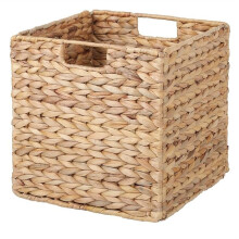 1 Pcs Storage Basket, Water Hyacinth Hand-Knitting Storage Baskets, Convenient Square Wicker Baskets Storage Bins