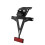 Motorcycle Adjustable Angle License Plate Frame Metal Bracket with Light, Black 3
