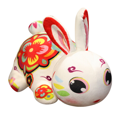Κούκλα Κουνέλι Cuddly23cm από Βαμβάκι PP & Ελαστικό Ύφασμα για Διακόσμηση Σπιτιού με