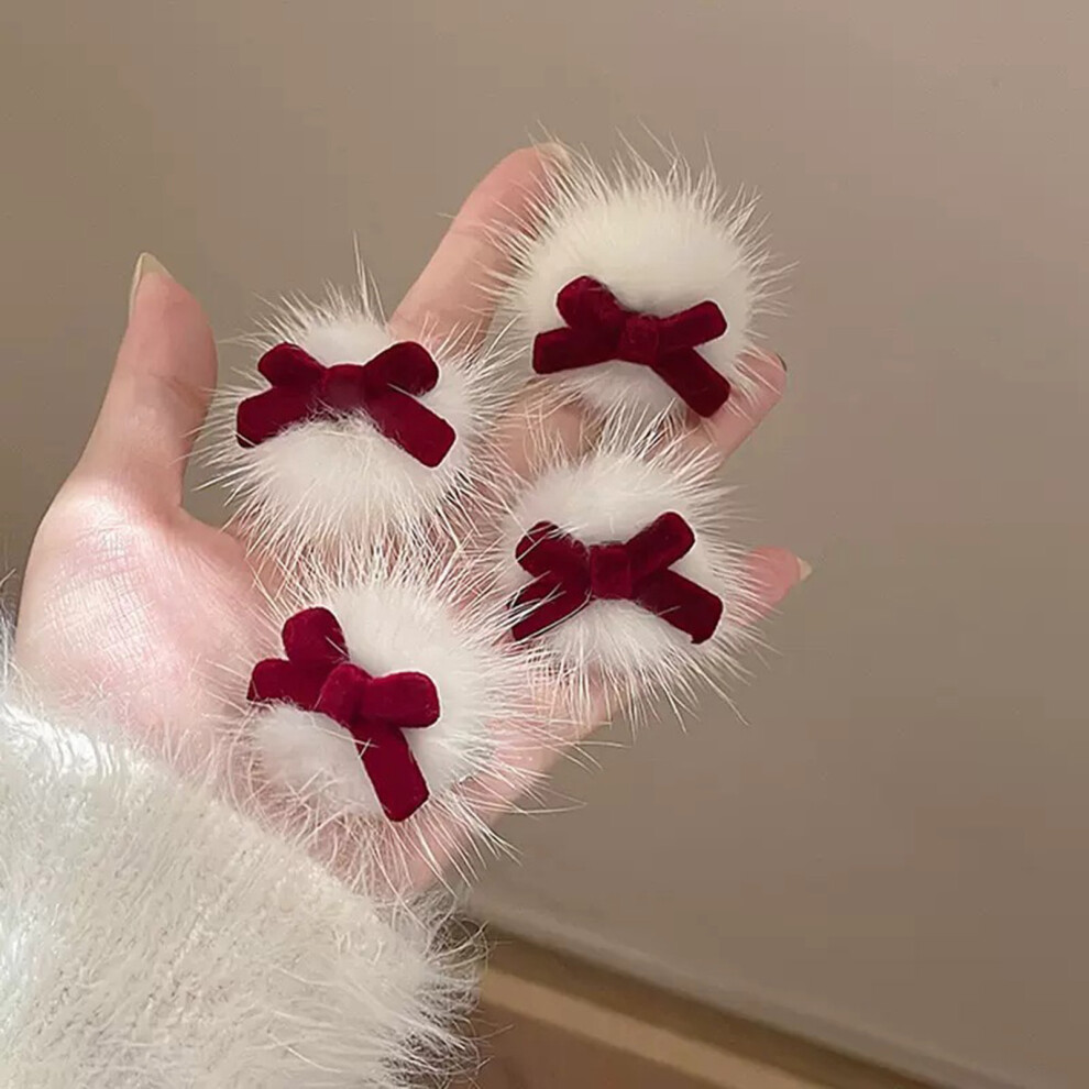 Hue-Grain 2Pcs Plush Hair Clips For Women & Girls, Birthday Gifts