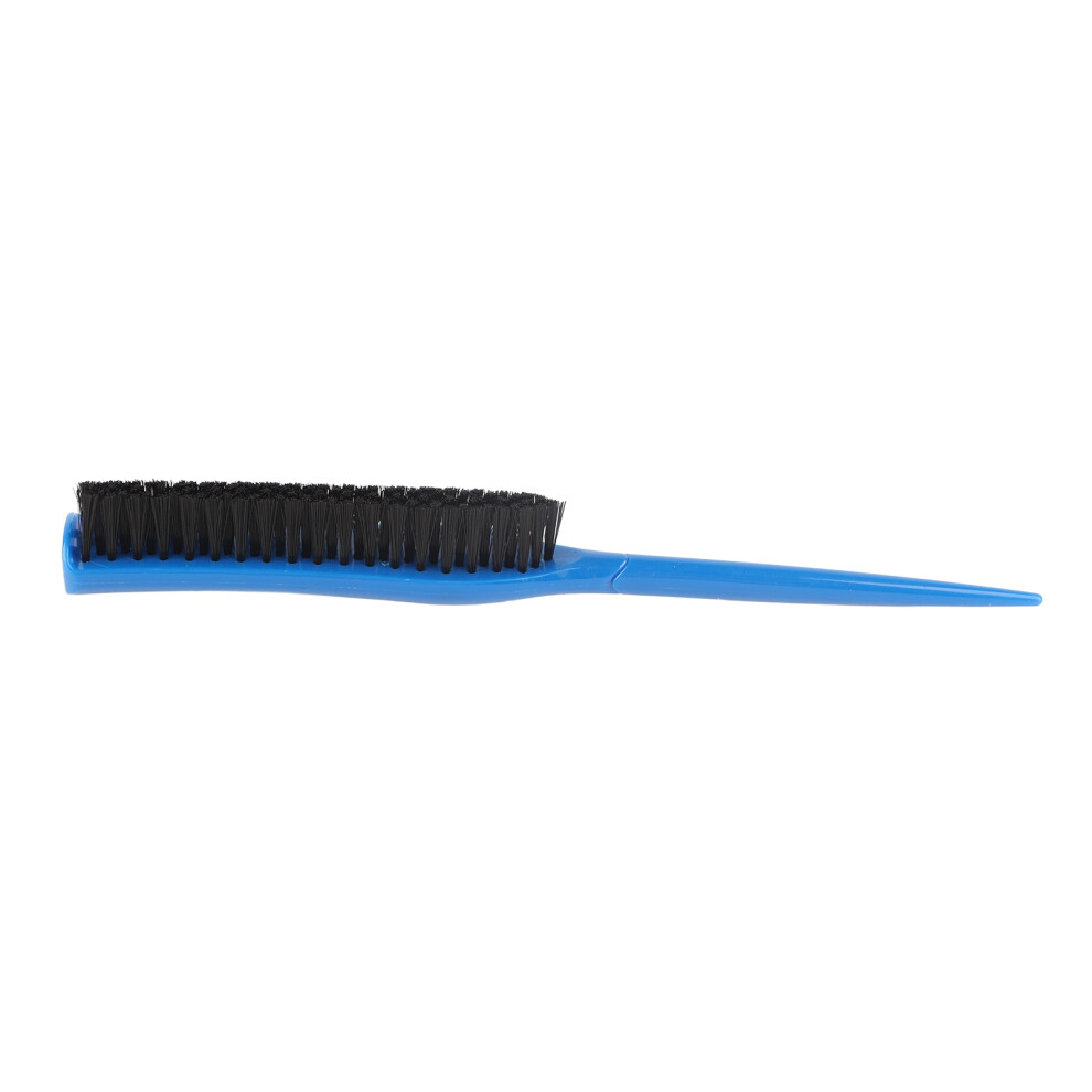 Blue Hair Teasing Brush 3 Row Nylon Add Volume With Ergonomic Portable Design