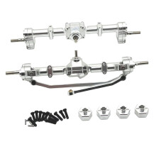 RC Car Axle Upgrade for MN168 1/12 – Front and Rear Metal Portal Axle Set with Silver Housing