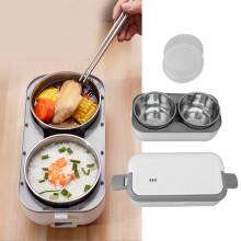 Tragbarer elektrischer Lunchbox 0,5 l aus Edelstahl mit Heizung, Bento-Box, EU-Stecker