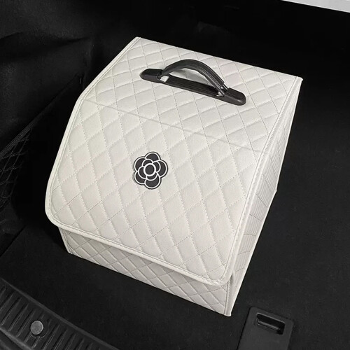 White PU Leather Car Trunk Box
