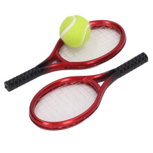 Miniature Plastic Tennis Racket & Ball Set for Dollhouse - 9x3.8cm