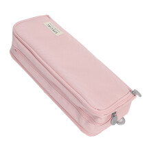 Large Capacity Canvas Pencil Case, Portable Pink School & Office Pouch