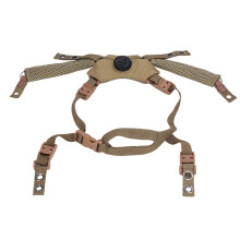 Slinghio di supporto regolabile con chiusura a rotella per casco MICH, colore fango, in nylon, 128g