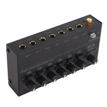 Mixer Stereo Line in Metallo Compatto a 6 Canali per Studio, Palco e Club