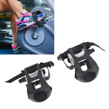 Pedali per cyclette in alluminio con clips per le dita e cinghie, attacco da 9/16