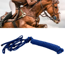 lenza per cavallo con nodi multipli, regolabile, sicura, indossabile, attrezzo per l'addestramento, blu