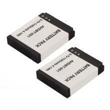 AHDBT 001 Batterie rechargeable pour action cam 3,7V 1100mAh recyclable (lot de 2)