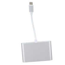 Station d'accueil USB-C en alliage d'aluminium argenté HDMI VGA Audio 58g