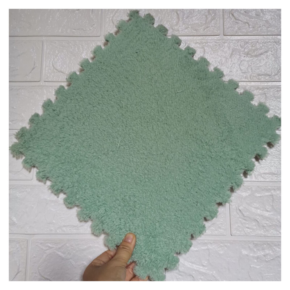 120Pcs Interlocking Carpet Tiles 12X12 Soft Plush Foam Floor Mat For Bedroom Playroom Light/Green