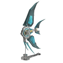 3D Metal Puzzle Angelfish Kit for Adults, Steampunk Blue Design with 529PCS DIY Assembly Model
