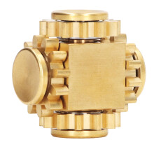 Brass Gear Fidget Spinner for Adults, Durable Metal Linkage Toy with Smooth Synchronized Motion