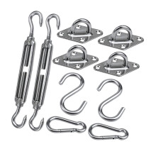 304 Stainless Steel Shade Sail Hardware Kit with M6 S Hook Set