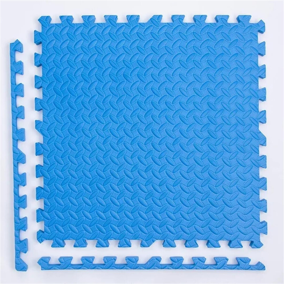 Foam Floor Mat 30X30cm Interlocking Tiles Set 1Cm Thick Play Puzzle Mat For Kids Room Activities Blue