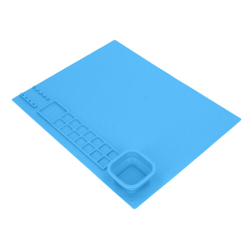 Silicone Paint Mat w Cup 435g 19.3x15.4in Blue