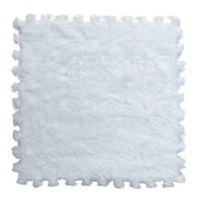 Soft Interlocking Foam Floor Tiles 12x12 White Plush Carpet Mats for Playroom Nursery Living Room