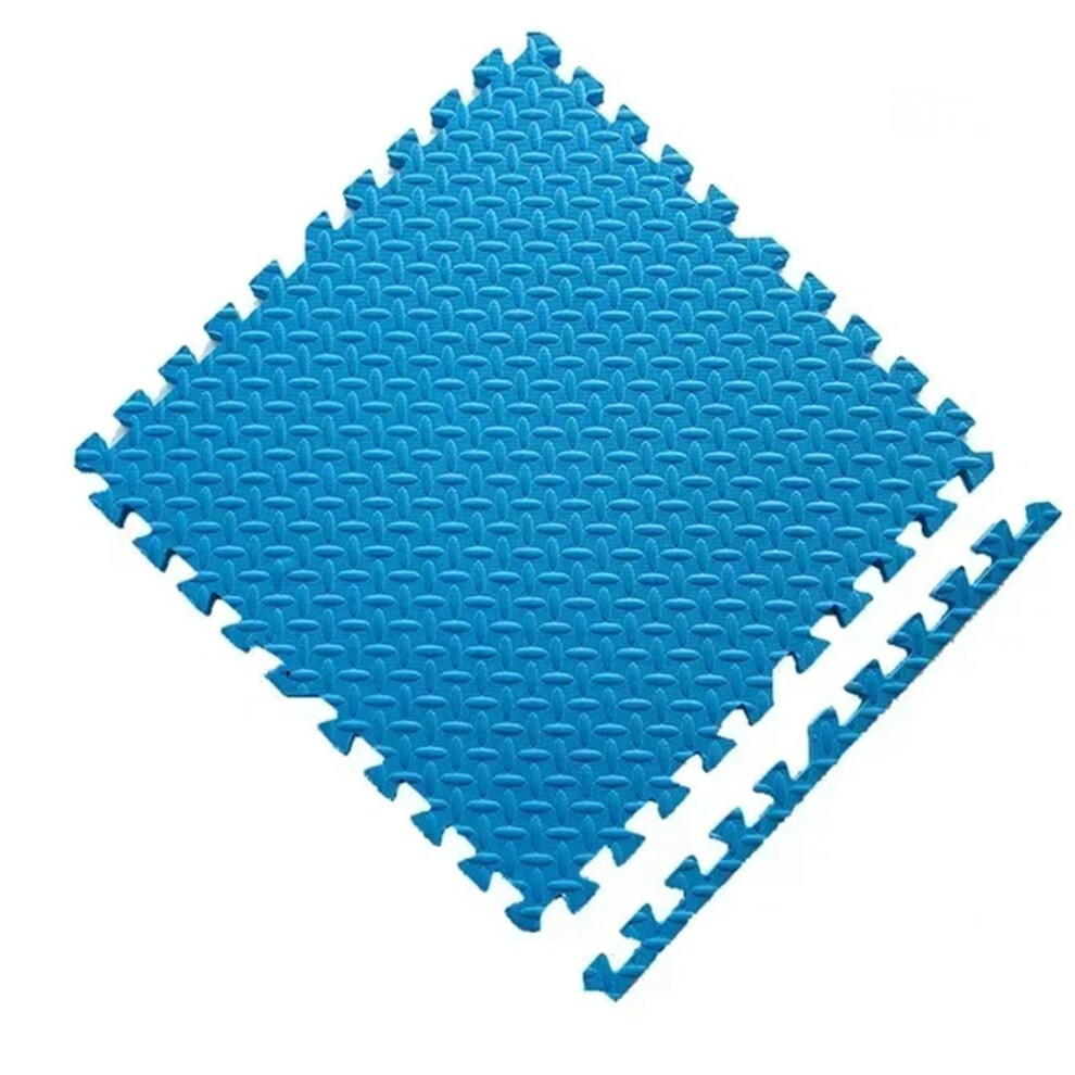 Foam Floor Mat 12Pcs 30X30x1cm Interlocking Puzzle Play Mat For Baby Room And Living Room Blue