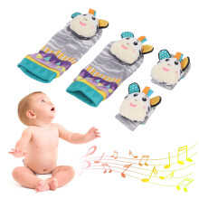 Colorful Baby Wrist Rattles Toy Set for 0+ Years - Soft & Educational