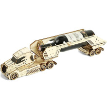 Wooden Truck Model Kit DIY 3D Puzzle Car Model with Creative Wine Rack Design, Gift for Adults and Kids
