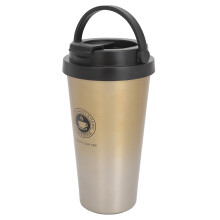 Tazza da viaggio in acciaio inossidabile isolante da 500 ml con sfumatura gialla